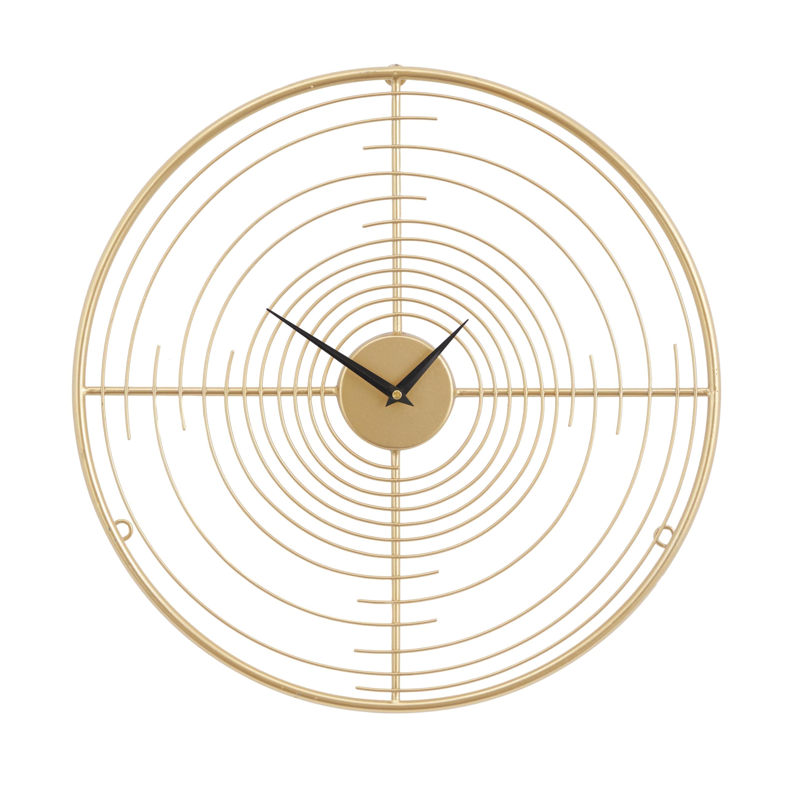 Metal Open Frame Swirl Wall Clock, 20" x 2" x 20", Gold