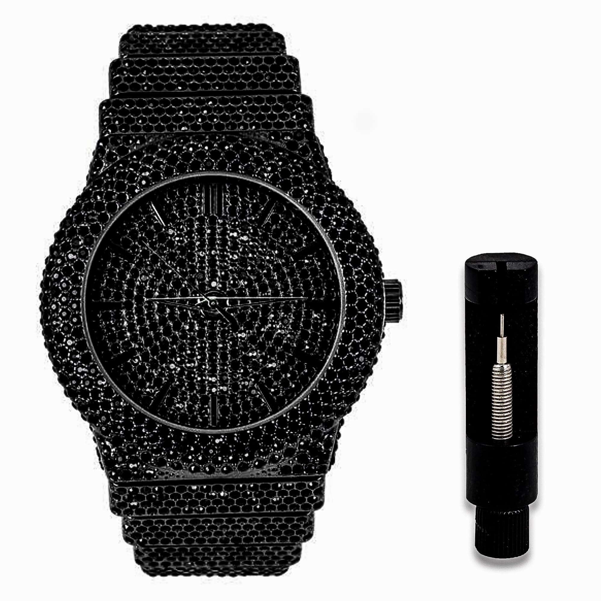Men's Fully Iced Diamond Watch, 46mm Case