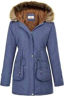 Women's Winter Coats Fleece Parkas Anoraks Hooded Military Jacket Coats