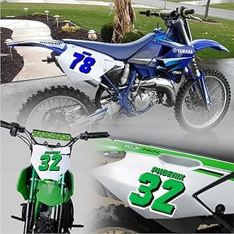 KETABAOCustom Racing Number & Name Stickers - Personalized Vinyl Decals | Unique Font & Red, Orange, Yello, Green, Aqua, Blue, Purple, Pink, Light Green, Dark Green | Waterproof & Fade-Resistant |