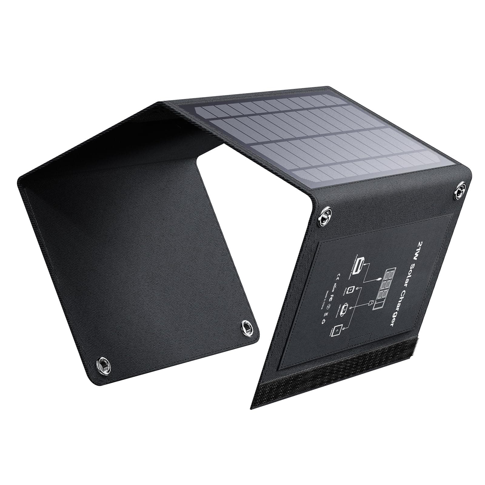 MARBERO-21W-Portable-Foldable-Solar-Panel-Charger - Small Solar Panel for Solar Generator, Camping, RV, iPhone, iPad, Laptop, Outdoor Adventures, Power Outage, USB Ports & DC Output