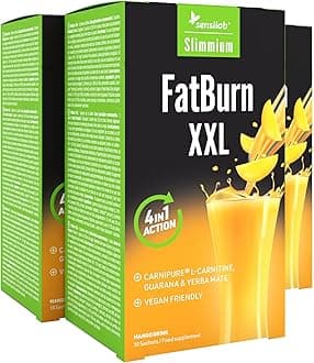 Fat Burner Drink - Thermogenic Effect with L-Carnitine, Yerba Mate Extract, Acacia Gum Fibre, Guarana and Vitamin B3, 30 Day Supply, Slimmium by Sensilab