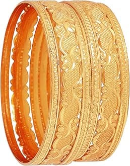 Shining Diva Fashion Latest One Gram Gold Plated Set of 6 Traditional Bangles for Women and Girls