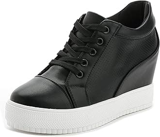 Women Wedges Sneakers with Hidden Heel Ankle High Platform Walking Shoes Fashion Bride Wedding Shoes