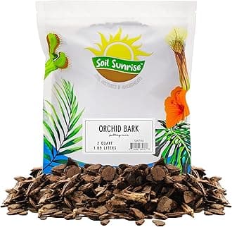 100% Organic Orchid Potting Bark (2 Quarts) All-Natural USA-Sourced Pine Bark Orchid Mix Additive