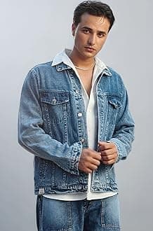 Urbano Fashion Men's Regular Fit Washed Full Sleeve Denim Jacket