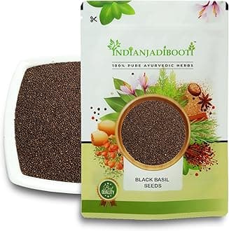 IndianJadiBooti Tulsi Seeds for eating | Superfood, digestive support, Cooling Agent for stomach, 250 Grams | (Pack Of 2)