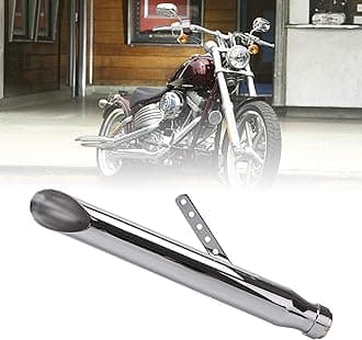 Motorcycle stainless steel Slash Cut Exhaust Muffler Pipe for Chopper Cafe Racer Silencer (one piece)