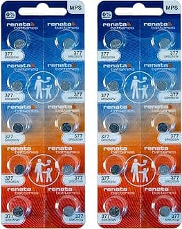 Renata 377 SR626SW Batteries - 1.55V Silver Oxide 377 Watch Battery (20 Count)