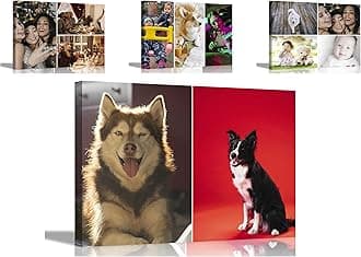 Artley Prints Personalised Canvas Prints Framed Custom Photos on Canvas Wall Hanging Decor Pets Family Wedding Baby Pictures 30 x 20cm (12 x 8 inches) A4