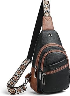 ShrrieSling Bag Crossbody Bag for Women Vegan Leather Fanny Pack Women Small Travel Purse Chest Waist Bag For Daily Use