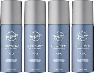 4 Pack Azul Men's Body Spray Deodorant Cans - For Instant Freshness on The Go - Long Lasting Smell - Great Male Gift Sets - 150ml
