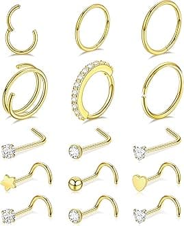Nose Piercings Studs Hoop Nose Rings for Women Jewelry
