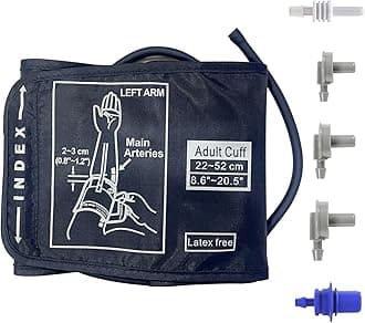 Extra Large Blood Pressure Cuff Upper Arm 8.6"-20.5"(22-52cm) XL Replacement BP Cuff for Big Arms Adult Cuff with 5 Connectors Compatible with Omron and Other Brands BP Monitors
