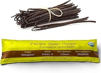 Vanilla Bean Kings 10 Madagascar - Whole Extract Grade B Pods for Baking, Homemade Extract, Brewing, Coffee, Cooking