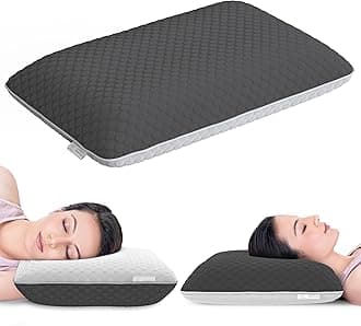 MY ARMOR Dual Side Cervical Pillow for Neck Pain Relief | Memory Foam Orthopedic Pillow – White Side for Side Sleepers, Grey Side for Back Sleepers | Shoulder Contour and Neck Support | Bamboo Cover