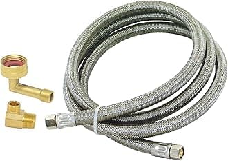 Eastman 4 Ft. Dishwasher Installation Kit, Braided Stainless Steel Supply Line with 3/8 Inch Compression Ends, 41037