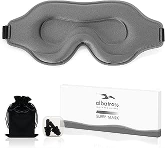 Sleep Eye Mask for Men Women, Lash Extensions 3D Sleeping Mask, Travel Blackout Night Blindfold Eye Shade Cover with Adjustable Strap (Grey-3D)