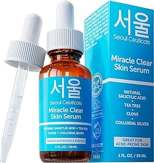 Korean Acne Serum, Skin Care Treatment for Acne Prone Skin - Rapid Action Salicylic Acid, Tea Tree & Clove For Even Skin Tone 1oz