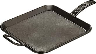 Lodge P12SG3 30.48 cm / 12 inch Pre-Seasoned Cast Iron Square Griddle, Black