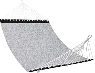 Patio Watcher 13 FT Quick Dry Textilene Hammock - Outdoor Double Hammock - Heavy Duty for Outside - 450 lbs Capacity - Grey White