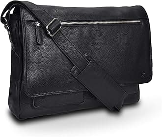 VALENCHIVALENCHI Leather Messenger Bag For Men, Women-14 Laptop Messenger Briefcase & Shoulder Bag-Office, Work, College, Casual