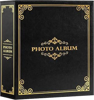 Lanpn Photo Album 6x4 Slip in, Traditional Classic Extra Large Capacity 1000 Pockets Photo Albums Holds Landscape and Portrait 10x15cm Picture Black