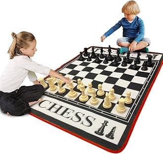 EasyGo Giant Chess Game � Indoor Outdoor Family Game � Lawn Game - 3 Feet X 4 Feet Mat� Pieces Range from 3-6 Inches Tal