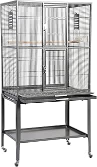 Brisbane Cage (Black) - Large Spacious Durable Metal Cage - for Sugar Gliders, Chinchillas, Squirrels, Ferrets & Other Small Pets