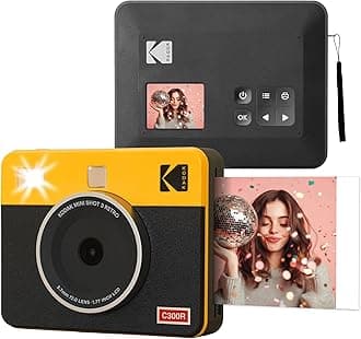 Kodak Mini Shot 3 Retro Camera - Portable Instant Camera and Photo Printer - 2-in-1 Device Compatible With iOS & Android - Bluetooth Connection - 3x3-inch Real Photo - Yellow