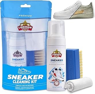 Sneaker Cleaner Kit 4.74 oz – Waterless White Shoe Cleaner with Brush & Microfiber Cloth – Deep Cleaning Kit for Sneakers, Leather, Mesh, Canvas & Boots