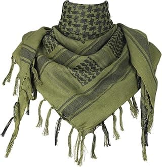 Cotton Shemagh Keffiyeh Tactical Desert Scarf Neck Head Wrap with Tassel for Men Women