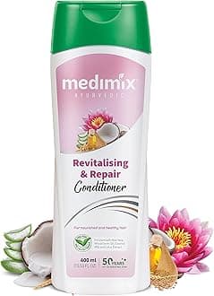 Medimix Ayurvedic Revitalising & Repair Conditioner For Nourished & Healthy Hair 400ml | Infused with Wheat Germ Oil & Lotus Extract | Natural | Paraben-free | SLES-free | Silicone-free | 100% Vegan