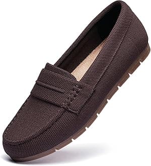 Loafers for Women Comfortable Dressy Casual Work Flats Lightweight & Breathable Slip On Walking Shoes Knit