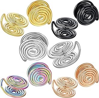 MARSALIA12MM 15MM Pressure Earrings for Keloids, Keloid Earrings Pressure Clip On Earring, Ear Cuff, Stainless Steel Spiral Non-pierced Earrings