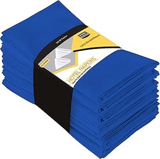 Utopia Kitchen Royal Blue Cloth Napkins [12 Pack, 18x18 Inch] Cotton Blend Washable and Reusable Table Dinner Napkins for Hotel, Lunch, Restaurant, Weddings, Event and Parties