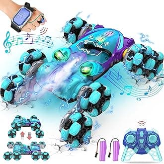 Remote Control Car, 8WD Gesture Sensing RC Car, 2.4GHz RC Stunt Car Boys Toys with Spray & Light, Hand Controlled RC Car Toys Gift for Kids Boys Age 8 9 10 11 12 Year Old