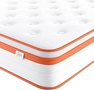 TeQsli Super King Size Mattress 6FT, 10 Inch Gel Memory Foam 7 Zone Orthopedic Super King Mattress Pocket Sprungs Wave Memory Foam Hybrid - Medium Firm 10-Year Support 180x200x25 cm