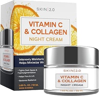Vitamin C & Collagen Face Moisturizer – Hydrating Anti Aging Night Cream For Uneven & Dry Skin, Firms & Smooths Fine Lines – Dermatologist Tested, Korean Skin Care, Clean Beauty – 1.69 Fl Oz