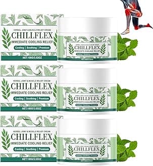 Chillflex Menthol Soothing Cream, Instant Cooling Relief Cream - Herbal Menthol Soothing Gel, Fast-Acting Relief Creams for Muscle & Joint Discomfort, Joint Activities Throughout The Body (3Pcs)