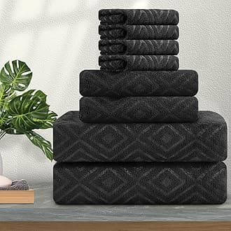Ferdilan 8 Piece Extra Large Bath Towels Set,2 Oversized Bath Towels(35"x70"), 2 Hand Towels,4 Washcloths Ultra Soft and Absorbent Towels for Bathroom, Quick Dry Towel for Gym Hotel Camp Pool Black