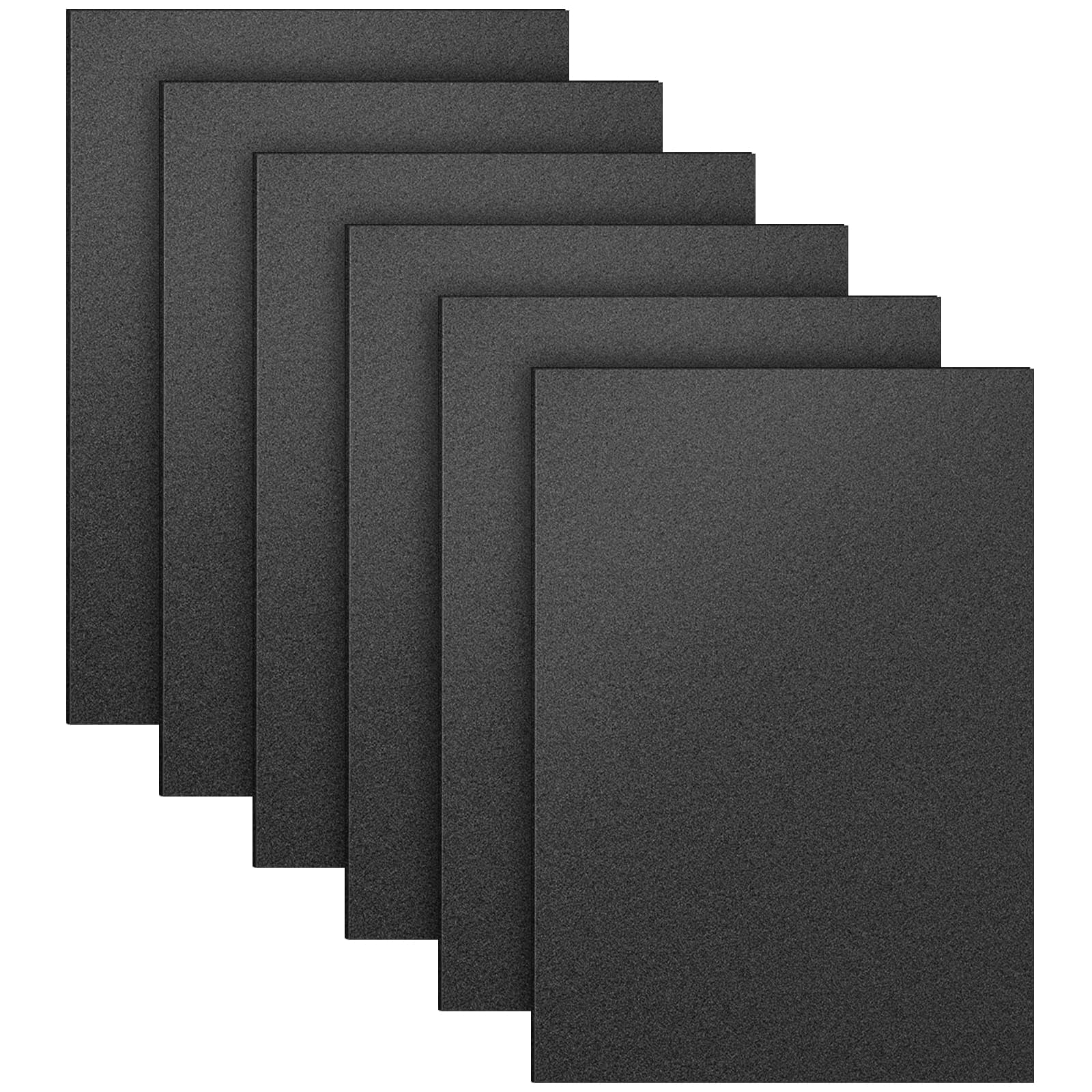 6 Pack Black ABS Plastic Sheet 12" x 16" x 0.06",Moldable Than Acrylic Sheet，Great for DIY Projects, High Tensile and Impact Strength Plastic（Smooth & Textured Finish)