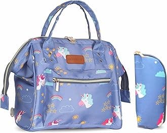 Motherly Nano Diaper Bag For Mothers For Travel With Milk bottle Cover, Small Maternity Handbag For Newborn Baby, Mothers Travelling Bag, Water Resistant Baby Bag (Pegasus &Starry Sky)
