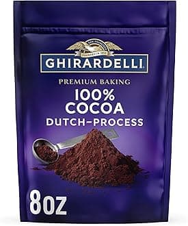 GHIRARDELLI Premium Baking Cocoa 100% Cocoa Dutch Process Unsweetened Cocoa Powder – Gourmet Baking Cocoa for Brownies, Cakes, Cookies & Smoothies, 8 oz Bag