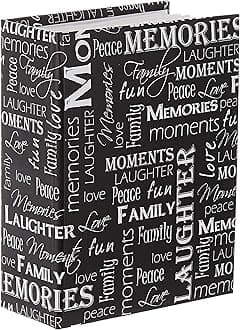Pioneer Photo Albums A4-100/BWW 100 Pocket Mini-Max Photo Album, 4" x 6", Black and White Words