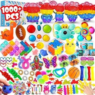1000Pcs Bulk Party Favors for Kids, Fidget Toys Pack,Stocking Stuffers, Treasure Box Chest, Birthday Party, Classroom Carnival Prizes, Pinata Stuffers, Goodie Bag Stuffers, Stress Relief, Sensory Toys