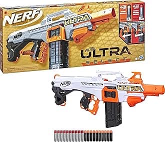 Ultra Select Fully Motorized Blaster, Fire for Distance or Accuracy, Includes Clips and Darts, Compatible Only Ultra Darts