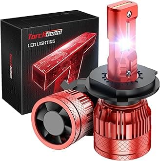 Torchbeam 9004/HB1 LED Bulbs, 1000% Brighter Super Bright 9004 Powersports Bulbs, 6500K Cool White, IP68, 60,000Hrs Lifespan, CanBus Ready, Plug-N-Play, Pack of 2
