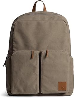 - Field Backpack | Casual Laptop Bag with Luggage Sleeve | Unisex Travel Backpack | Made of Durable Canvas Material | Zippered Compartments with Pockets
