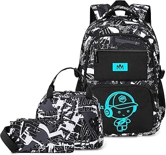 Bluboon School Backpack for Boys Teens Bookbag Travel Daypack Kids Girls Lunch Bag Pencil Case